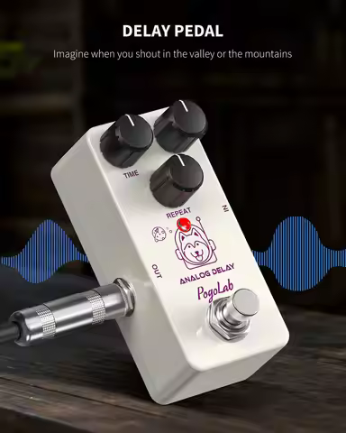 Pogolab Boutique Analog Guiter Delay Pedal - Hand-Wired Voicing, True Bypass + Aluminum Alloy Shell,