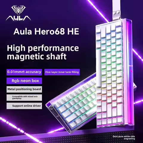 AULA HERO 68HE Keyboard Magnetic Gaming Mechanical Keyboard 8KHz RT E-sports Custom RGB Wired Keyboa
