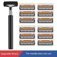 shaver shaver man Manual Razor Three-Layer Blade Blade Holder Stainless Steel Three-Layer Blade Old-
