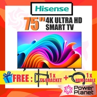 [FREE TV BRACKET & HDMI CABLE] Hisense 75" 4K UHD Google TV 75A6500K LED TV ULTRA HD A6500K / Smart 