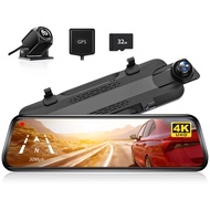 WOLFBOX G930 4K Car DVR Dual Lens Mirror Camera Dash Cam Car Black Box Support GPS 24H Parking View