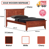 ASTAR Solid wooden bed frame in Cherry Walnut White Single Super single Queen King (FREE INSTALL)