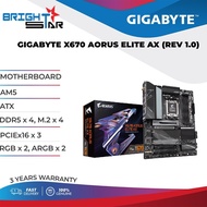MOTHERBOARD GIGABYTE X670 AORUS ELITE AX (REV 1.0) / AM5 / ATX / DDR5 x4 / M.2 x4 / PCIEx16 x3 / RGB
