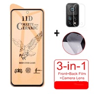 3 in 1 Ceramic Tempered Glass for Xiaomi Mi 12T Pro 10T 11T 12 11 Lite 5G NE POCO M5s M4 5G Matte Full Coverage Screen Protector Ceramic Film