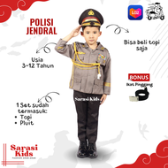 Baju polisi jendral anak laki laki baju polisi jendral anak anak baju polisi lengan panjang setelan 