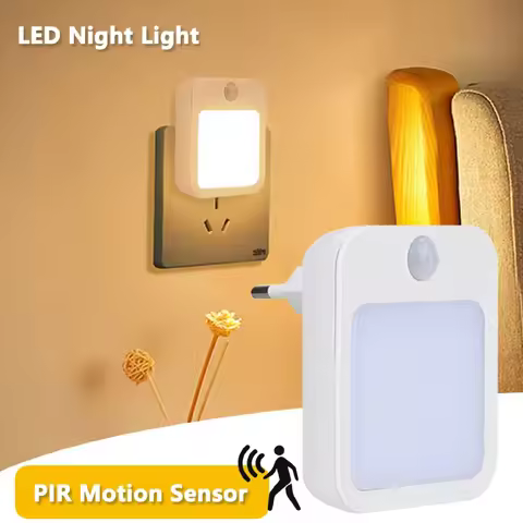 Night Light Motion Sensor With LED Light EU Plug Lamps Night Light LED Night Light with Motion Senso