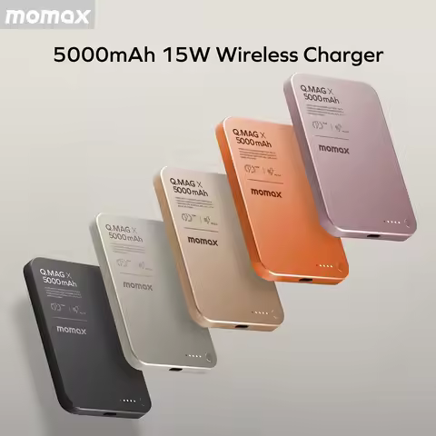 Momax 5000mAh magnetic power bank MagSafe fast charging ultra-thin metal thin version Wireless batte