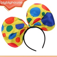 【Biho】Whimsical Polka Dot Clown Hat Headband Jester Hairband Costume Fancy Dress