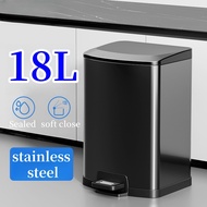18L Premium Stainless Steel Tall & Thin Pedal Trash Can Bathroom Toilet Kitchen Bin