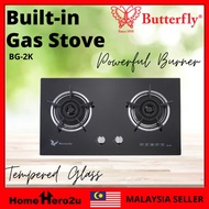 Butterfly BG-2K / BG-2D Built In Double Burner Glass Hob / Double Gas Stove Cooker / Dapur Gas /煤气炉 