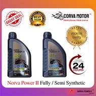 Corva Motor Norva Power II 10W40 1L Semi Fully Synthetic 4T Motorcycle Engine Oil Minyak Hitam Pelin