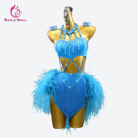 Latin American Women Clothes Girl Evening Dress Samba Stage Dance Costume Cabaret Dancewear Competit