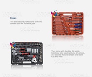 CR-V 121pcs 1/2 3/8  1/4  DR Socket Set Car Repair Tool CR-V Ratchet Set Torque Wrench Combination B