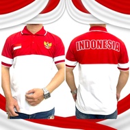 Kaos Kerah Merah Putih /Kaos Logo Garuda Indonesia /Kaos Logo Bordir Garuda