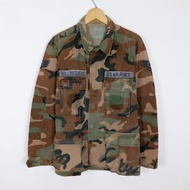 USAF Coat Combat Camo Woodland Jaket Size L Original US Army nato m65
