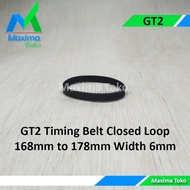 GT2 Timing Belt L 168mm 172mm 176mm 178mm teeth 84T 86T 88T 89T Width 6mm 2GT Close Loop W6