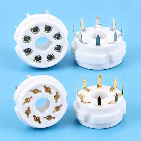 8PIN Ceramic Tube Socket PCB Mount For KT66 KT88 6SL7 6SN7 6CA7 EL34 GZ34 5AR4 5U4G 6J7 6SJ7 Vacuum