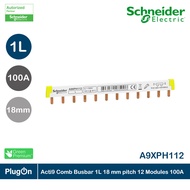 Schneider Electric Acti9 Comb Busbar 1L 18mm Pitch 12 Modules 100A | A9XPH112 PlugOn