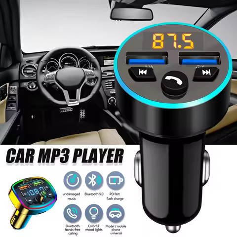 Car Wireless Bluetooth 5.0 FM Radio Transmitter USB MP3 Radio Charger Adapter FM Transmitter Car MP3