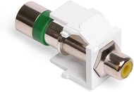 Leviton 40782-RYW QuickPort Compression RCA Connector, Yellow Insert, White