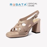 GIÀY SANDAL NỮ ROSATA GIÀY NỮ CAO GÓT ROSATA GIÀY NỮ 7CM THỜI TRANG ROSATA MÃ RO596 MÀU NÂU