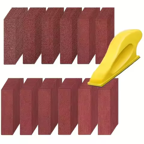 1-121Pcs Hand Grinder Kit: 3.5 "x1" Mini Detail Grinding Block for Wood and Metal Projects Adhesive 