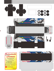 Pola Kertas Papercraft Bus Sugeng Rahayu Lumba-lumba