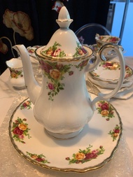 全新 22件/pcs Royal Albert Wedgewood Old Country Roses Tea set + plates 茶具+點心盤/碟 茶杯英式下午茶咖啡杯餐碟咖啡壺茶壺托盤