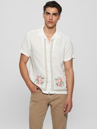 Guess Short sleeves Island Linen Embro Shirt