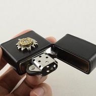 ZIPPO頭層牛皮嵌入子彈純銅煤油防風芝寶火機皮套男朋友禮物
