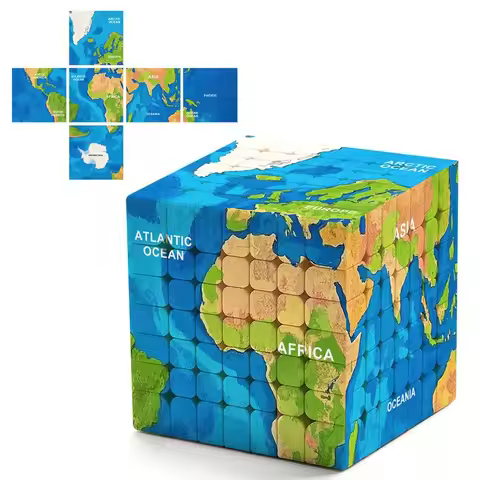 NEW 7x7 Map Cube Speed Cube Stickerless Earth Cube 7x7x7 Speed Puzzle Cubes Toys Gift Cubo Magico 6-