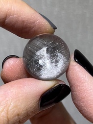 全新 黑銀鈦水晶球 20.5mm 黑銀鈦球 黑銀鈦晶 銀鈦球 蝴蝶鈦 板鈦 天然水晶 手串 手鏈 晶簇 晶鎮 水晶球 能量柱 水晶柱 水晶擺設 買滿HK$100面交只限寶琳