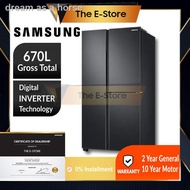 ●Samsung 670L Side by Side with Flexzone (Flexibility) | RS63R5591B4/ME (Fridge Refrigerator Peti Ais Peti Sejuk 电冰箱)