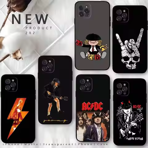 Music Band A-AC-DC-c Phone Case For iPhone 16,15,14,13,12 Mini 11 Pro XR,X,XS,MAX 7,8 Plus Silicone
