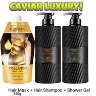 500ml Caviar Cleansing & Moisture Shampoo/Conditioner Caviar Keratin Hair Mask/Caviar Shower Gel Ami