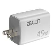 ZEALOT C35 US Plug 45W Fast Charging Block with Smart Power Regulation, 2 USB-C and 1 USB-A Ports, R