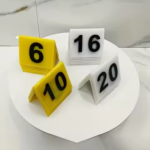 1-40 Acrylic V-Type Number Plates Table Numbers Cards Set Signs Position Markers for Restaurants Hot