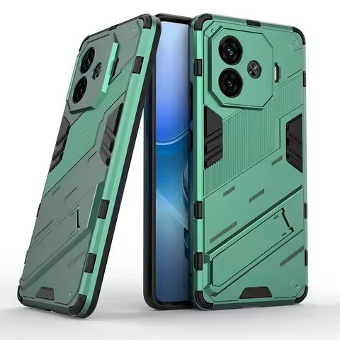 Shockproof Armor Camera Protective Hard Plastic Case For IQOO Z9 Turbo Shockproof Bracket Case Cover
