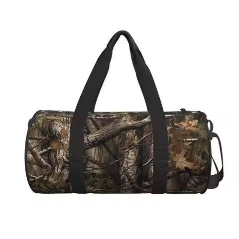 Real Tree Forest Camo Camouflage Pattern Large Duffle Gym Bag Multi-Functional Duffle Travel Bags Ha