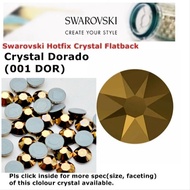 Hotfix Crystal Swarovski Elements Batu Tampal/Iron on Crystal (Crystal Dorado 001 DOR )