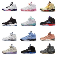 Kasut bola keranjang AJ6 high-top Ryukawa Kaede hitam putih dengan reka bentuk sayap cicada Jordan 5