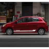 Racing Sport Stripes Car Styling Door Side Skirt Sticker For Mitsubishi Mirage Auto Body Decor Vinyl