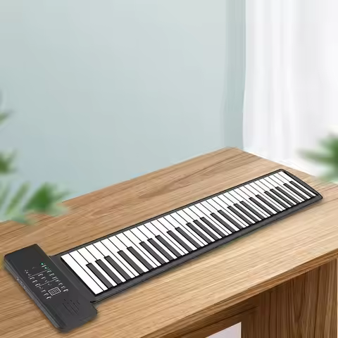 Roll Up Piano Keyboard 61 Key Flexible Electronic Music Keyboard for Piano Bag and Travel Accessorie