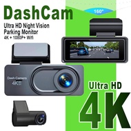 Dashcam Kereta 2 Camera 4K 1080P HD Front Interior Back Dash Cam Parking Surveillance