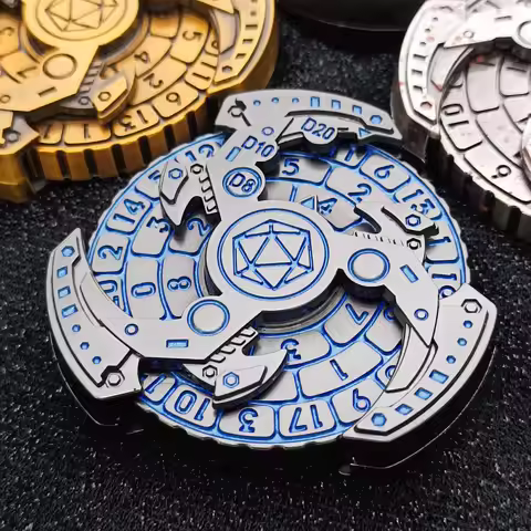 7-in-1 Fingertip Gyro Roulette DND Dice,Cool Spinning Games Fingertip Gyro, Metal Dice Set with Gift