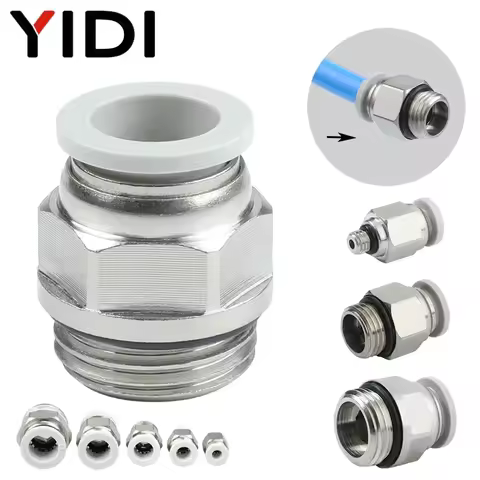 5/10pcs G Thread Pneumatic Male PC Air Hose Fitting Pipe Fittings 4mm 6mm 8mm 10mm 12mm G1/8 G1/4 G3