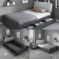 【HOT SALE】Bed Frame Scalable Super Single Bed Living Mall Carlin Single and Super Single Pull Out Bed Frame