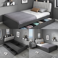 【HOT SALE】Bed Frame Scalable Super Single Bed Living Mall Carlin Single and Super Single Pull Out Be