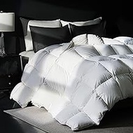 Goose Feather Down Fiber Comforter Full Size, 100% Cotton Cover Ultra Soft Fluffy Duvet Insert Full,