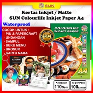 A4 Matte Inkjet Paper - SUN Colourlife Inkjet Paper A4 (Doff / Matte) Single Side / Double Side (Sup